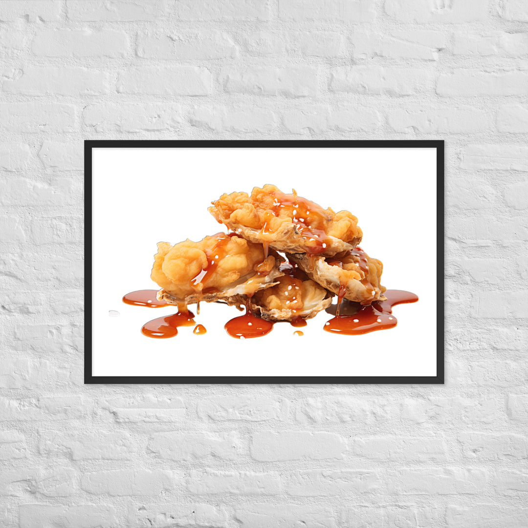 Tempura Fried Oysters Framed poster 🤤 from Yumify.AI