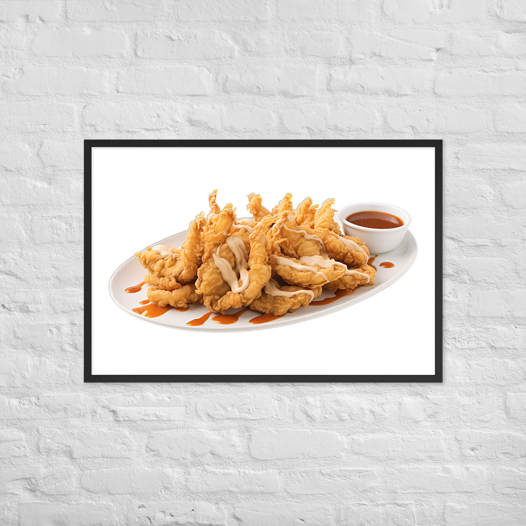 Tempura Fried Oysters Framed poster 🤤 from Yumify.AI