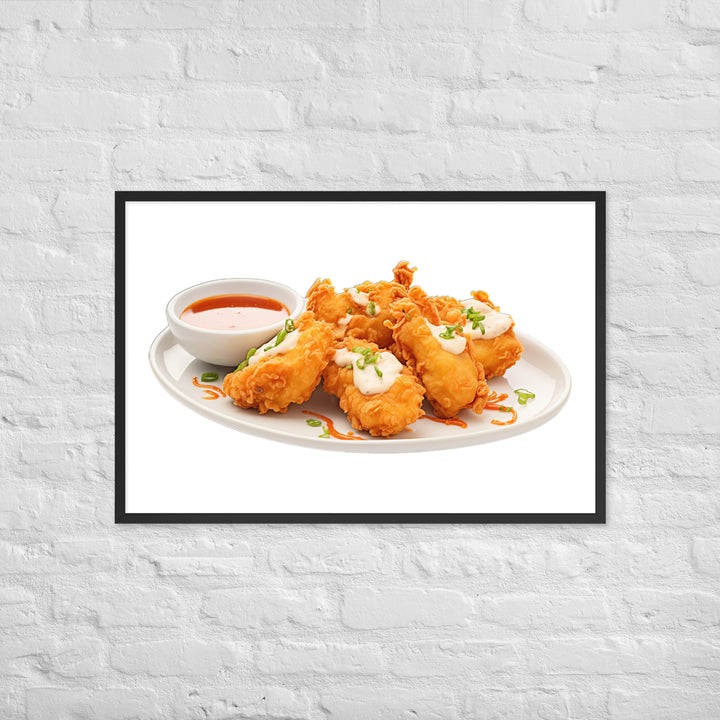 Tempura Fried Oysters Framed poster 🤤 from Yumify.AI