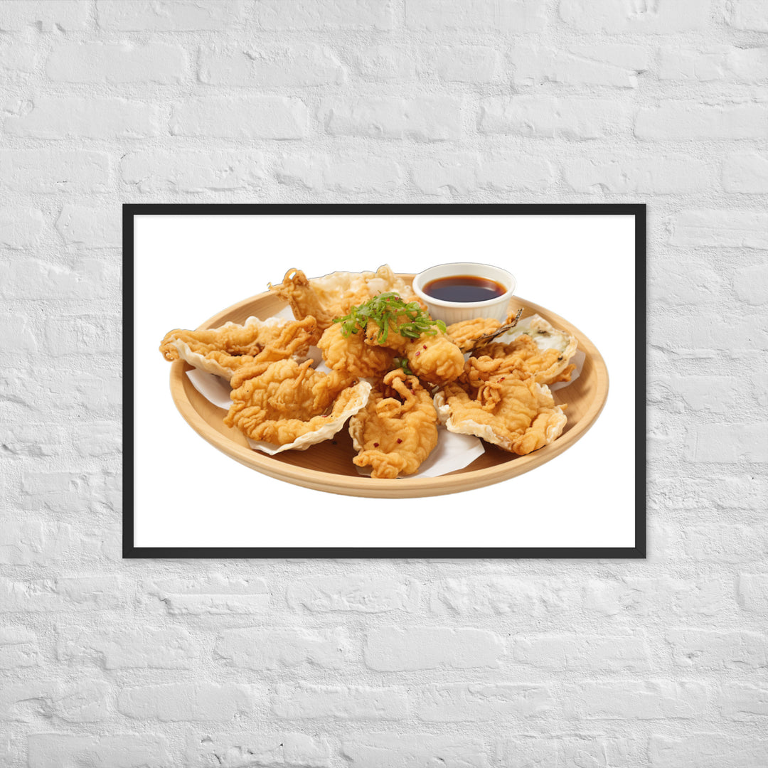 Tempura Fried Oysters Framed poster 🤤 from Yumify.AI