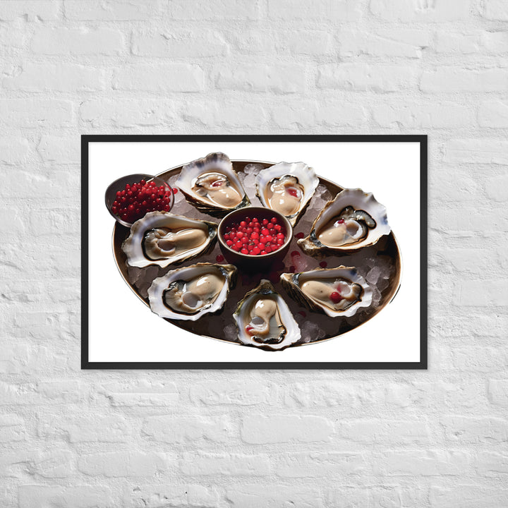 Oysters with Mignonette Sauce Framed poster 🤤 from Yumify.AI