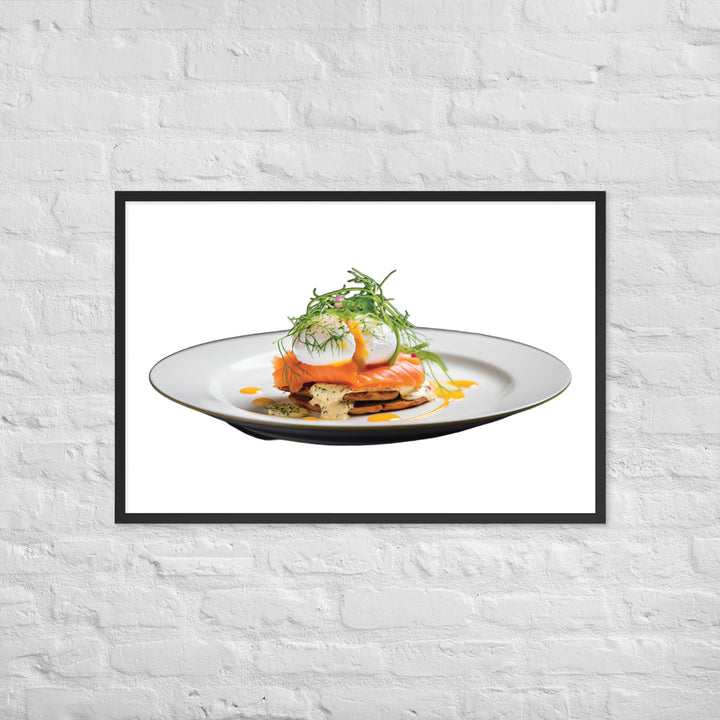 Salmon Eggs Benedict Framed poster 🤤 from Yumify.AI