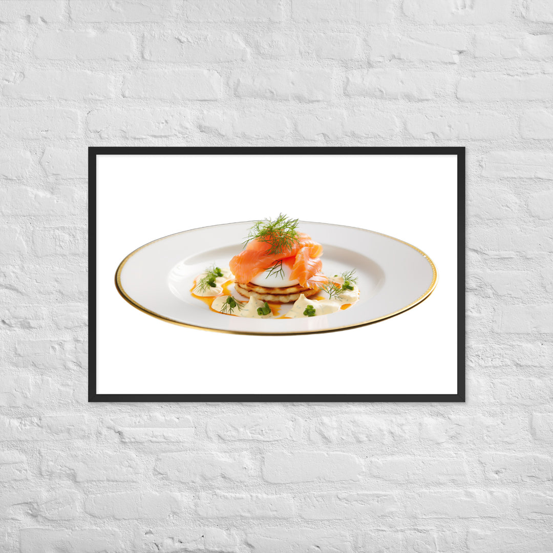 Salmon Eggs Benedict Framed poster 🤤 from Yumify.AI