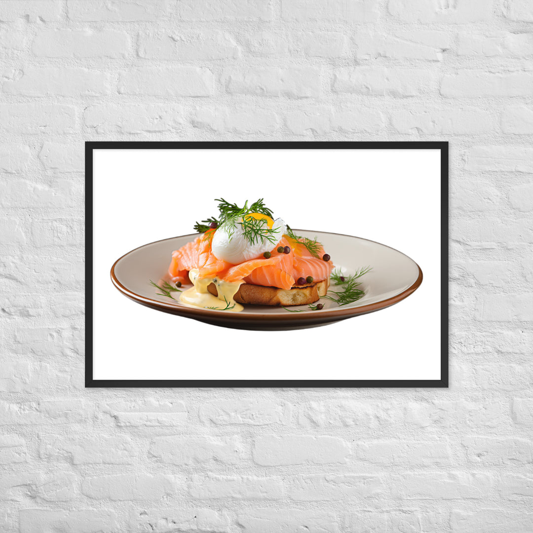 Salmon Eggs Benedict Framed poster 🤤 from Yumify.AI