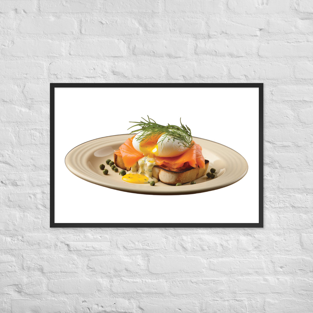 Salmon Eggs Benedict Framed poster 🤤 from Yumify.AI