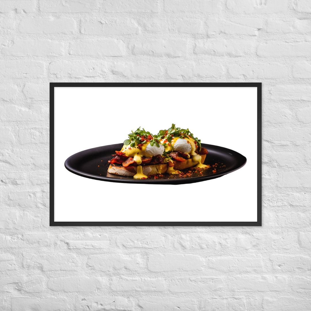 Chorizo Eggs Benedict Framed poster 🤤 from Yumify.AI