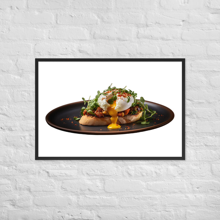 Chorizo Eggs Benedict Framed poster 🤤 from Yumify.AI