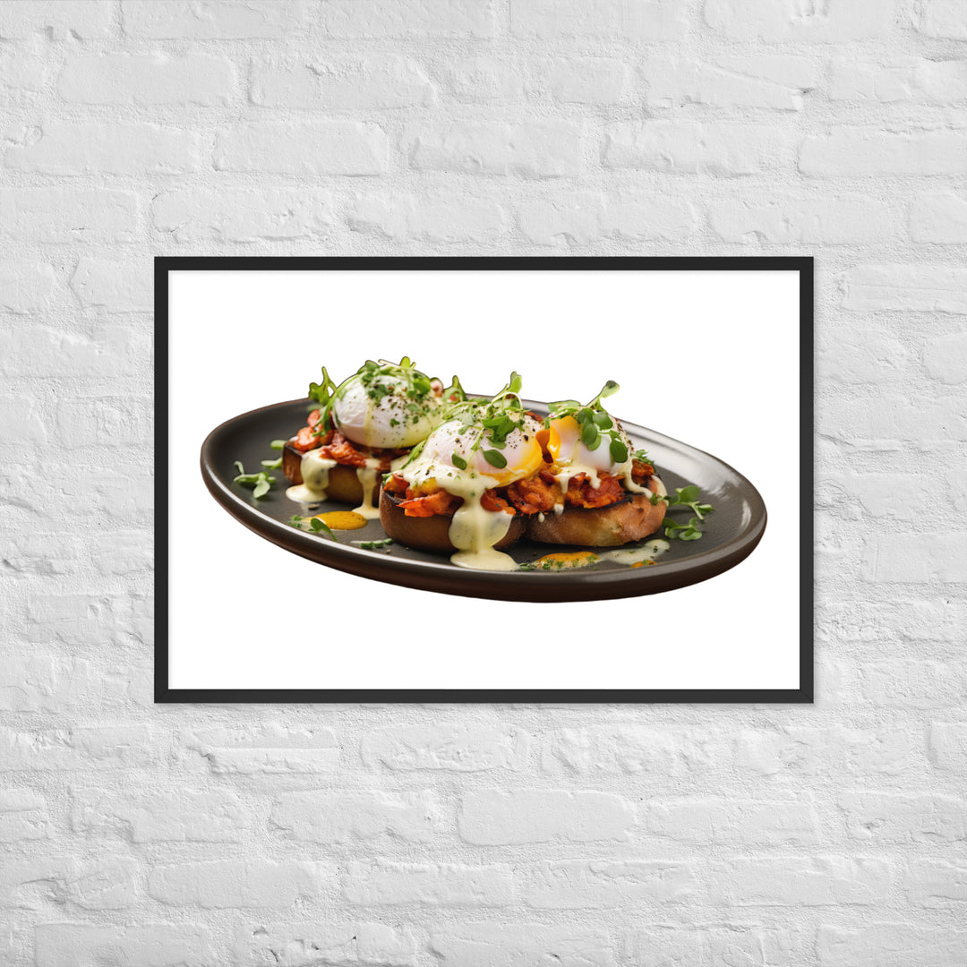 Chorizo Eggs Benedict Framed poster 🤤 from Yumify.AI