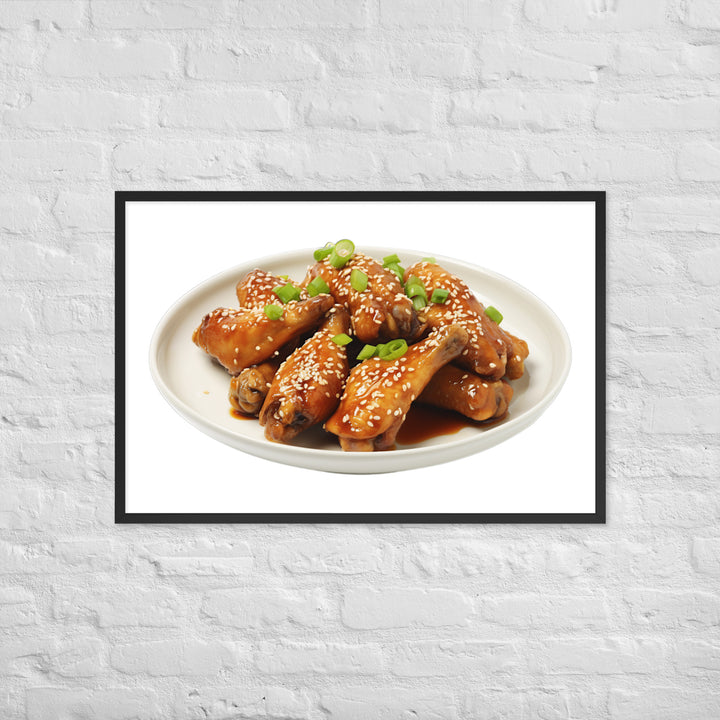 Teriyaki Glazed Chicken Wings Framed poster 🤤 from Yumify.AI