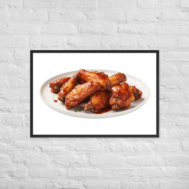 Sweet BBQ Chicken Wings Framed poster 🤤 from Yumify.AI