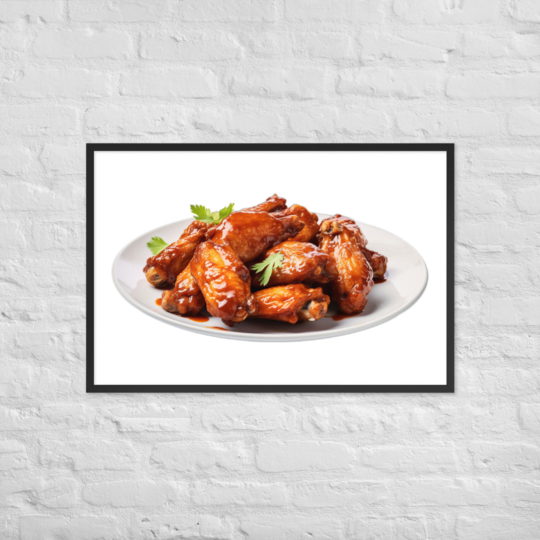 Sweet BBQ Chicken Wings Framed poster 🤤 from Yumify.AI