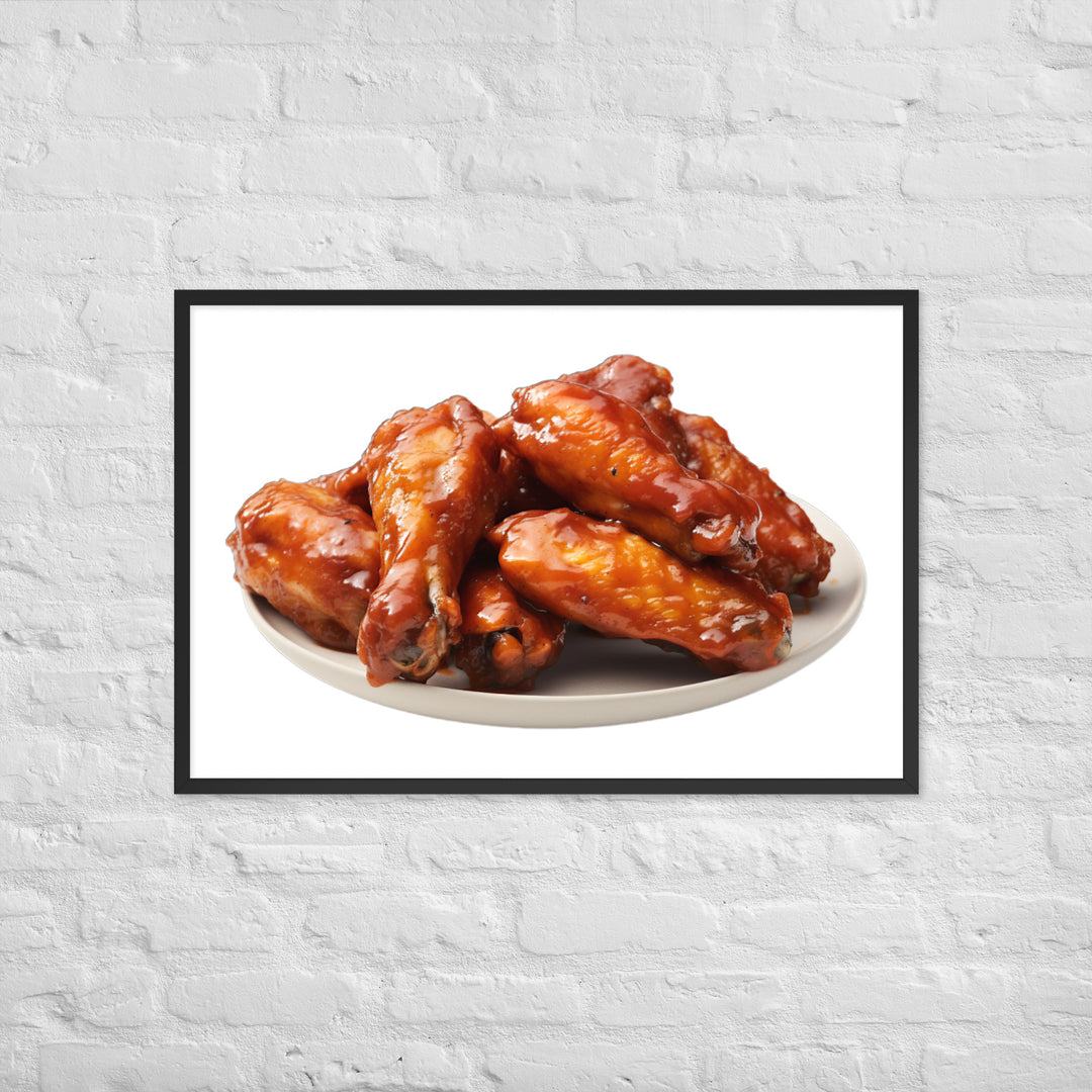 Sweet BBQ Chicken Wings Framed poster 🤤 from Yumify.AI