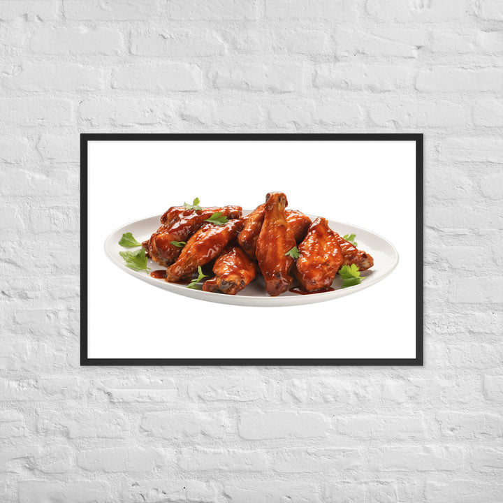 Sweet BBQ Chicken Wings Framed poster 🤤 from Yumify.AI