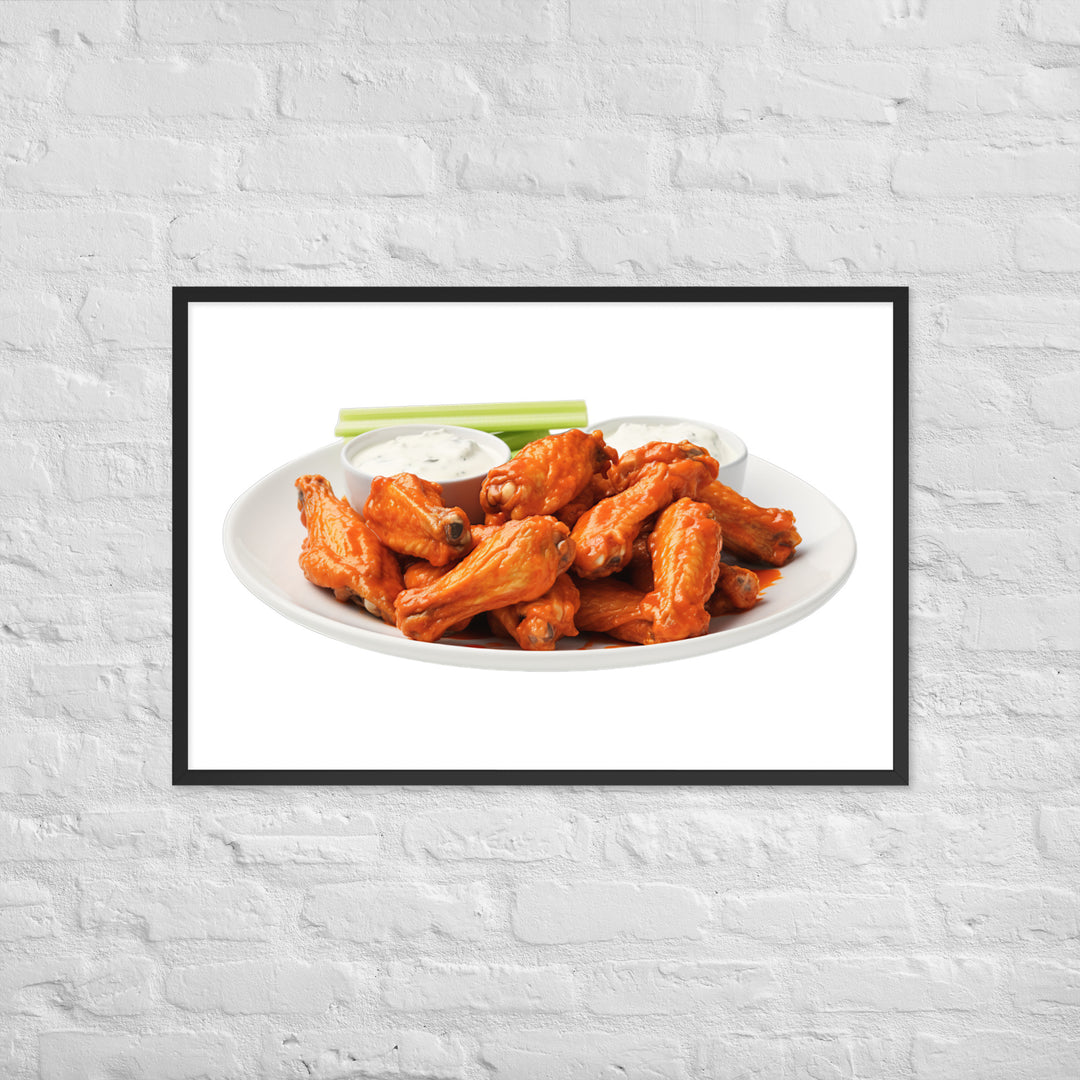 Spicy Buffalo Chicken Wings Framed poster 🤤 from Yumify.AI