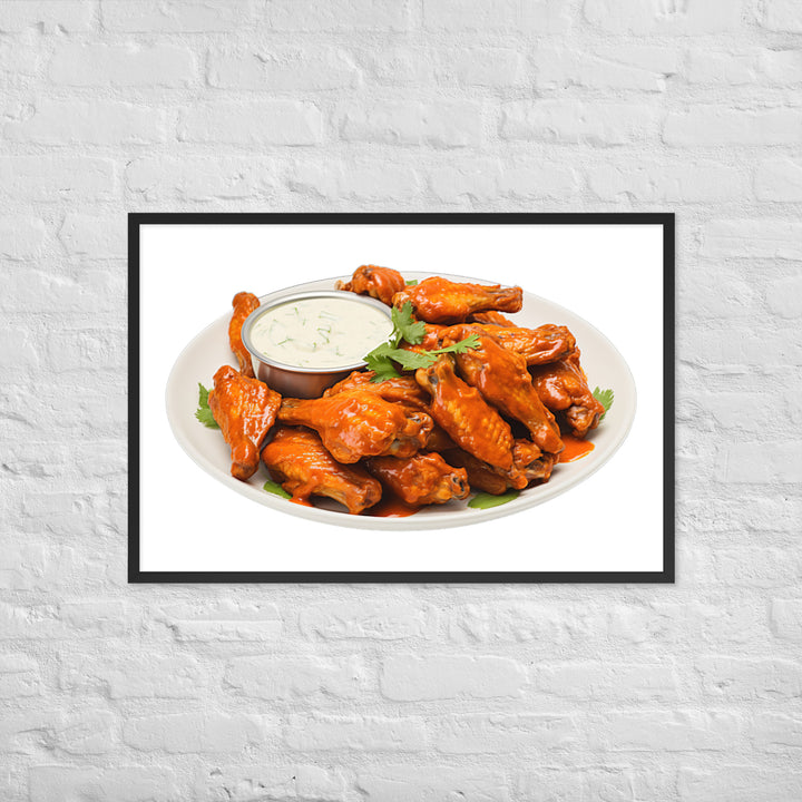 Spicy Buffalo Chicken Wings Framed poster 🤤 from Yumify.AI