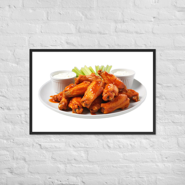 Spicy Buffalo Chicken Wings Framed poster 🤤 from Yumify.AI