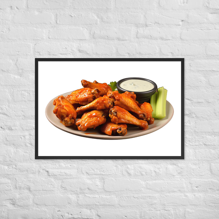 Spicy Buffalo Chicken Wings Framed poster 🤤 from Yumify.AI