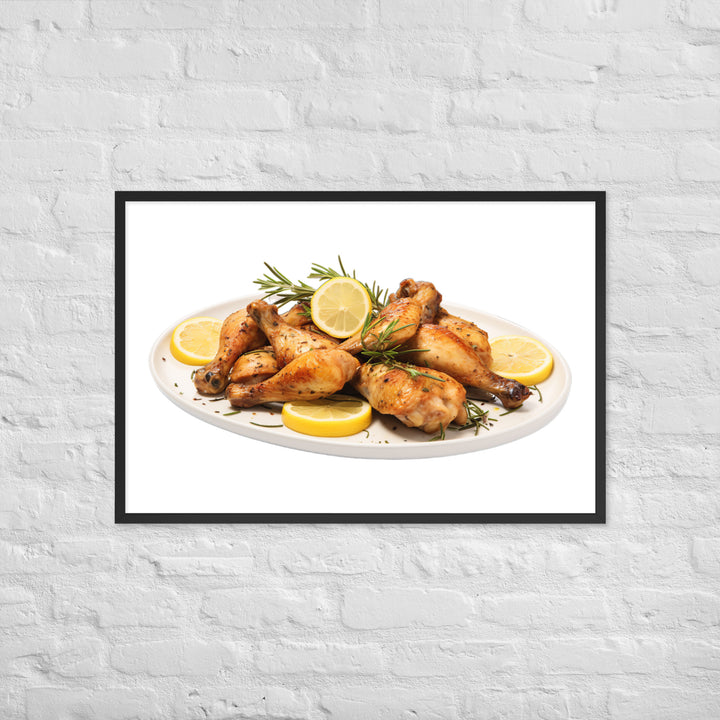 Lemon Pepper Chicken Wings Framed poster 🤤 from Yumify.AI