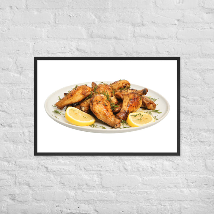 Lemon Pepper Chicken Wings Framed poster 🤤 from Yumify.AI