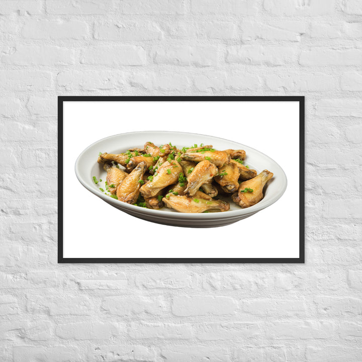 Garlic Parmesan Chicken Wings Framed poster 🤤 from Yumify.AI