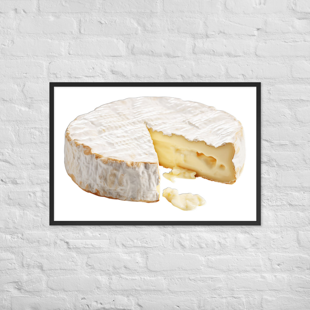 Creamy Brie Wheel Framed poster 🤤 from Yumify.AI