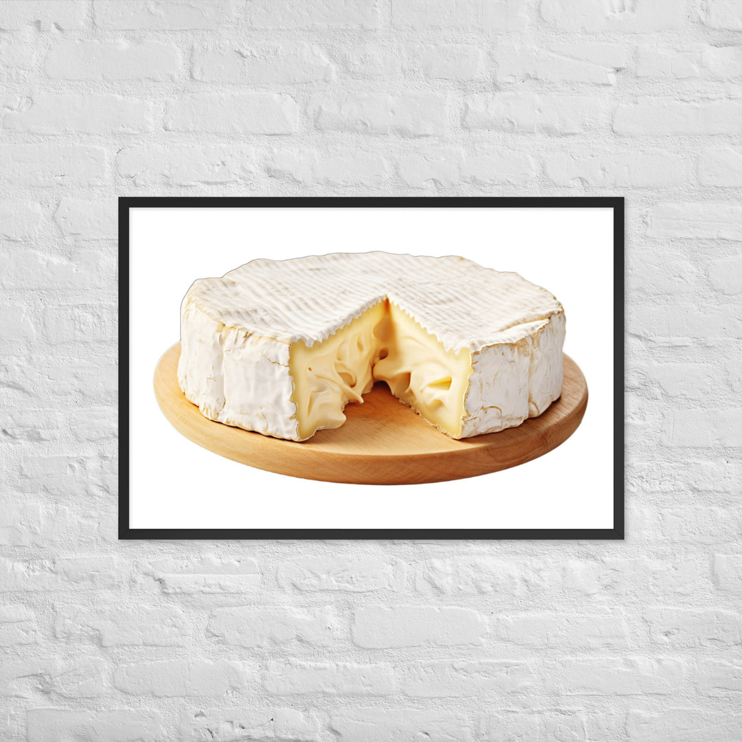 Creamy Brie Wheel Framed poster 🤤 from Yumify.AI