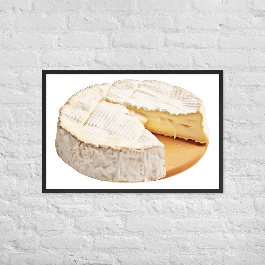 Creamy Brie Wheel Framed poster 🤤 from Yumify.AI