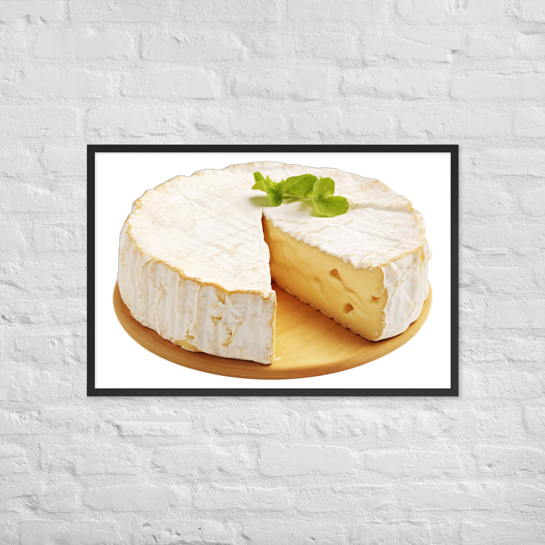 Creamy Brie Wheel Framed poster 🤤 from Yumify.AI