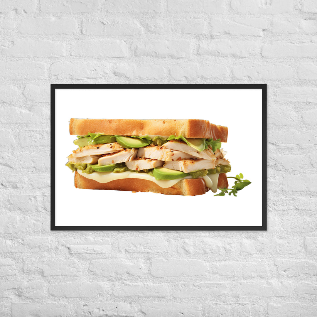 Chicken Avocado Sandwich Framed poster 🤤 from Yumify.AI