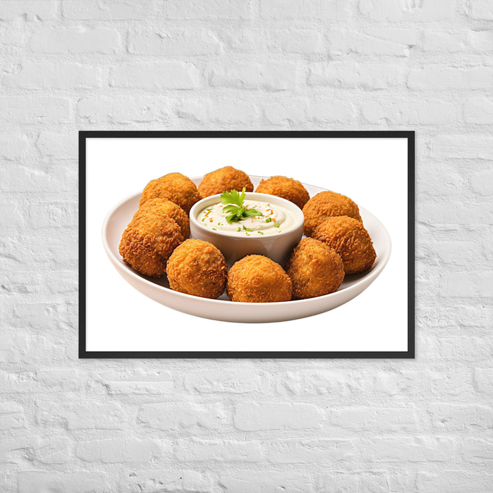 Spicy Falafel with Dipping Sauce Framed poster 🤤 from Yumify.AI