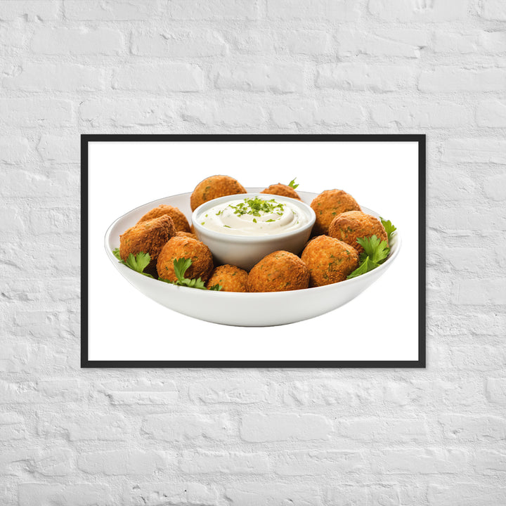 Spicy Falafel with Dipping Sauce Framed poster 🤤 from Yumify.AI