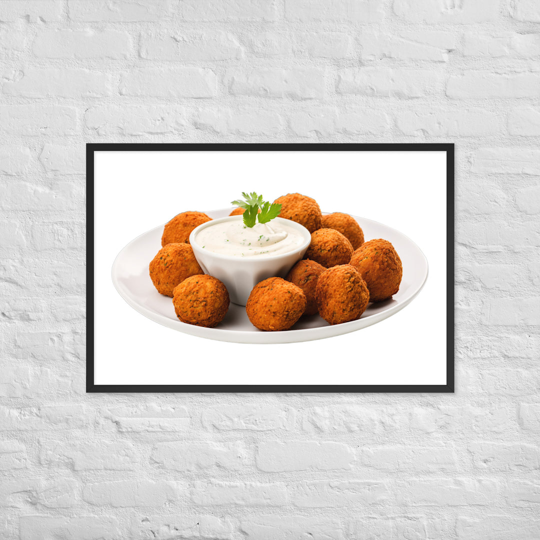 Spicy Falafel with Dipping Sauce Framed poster 🤤 from Yumify.AI