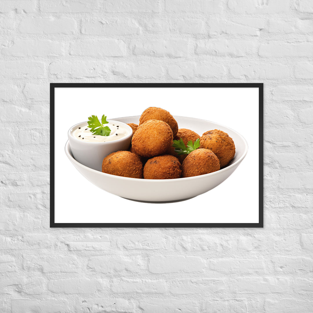 Spicy Falafel with Dipping Sauce Framed poster 🤤 from Yumify.AI