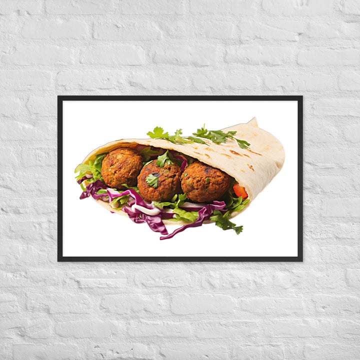 Fresh Falafel Pita Pocket Framed poster 🤤 from Yumify.AI