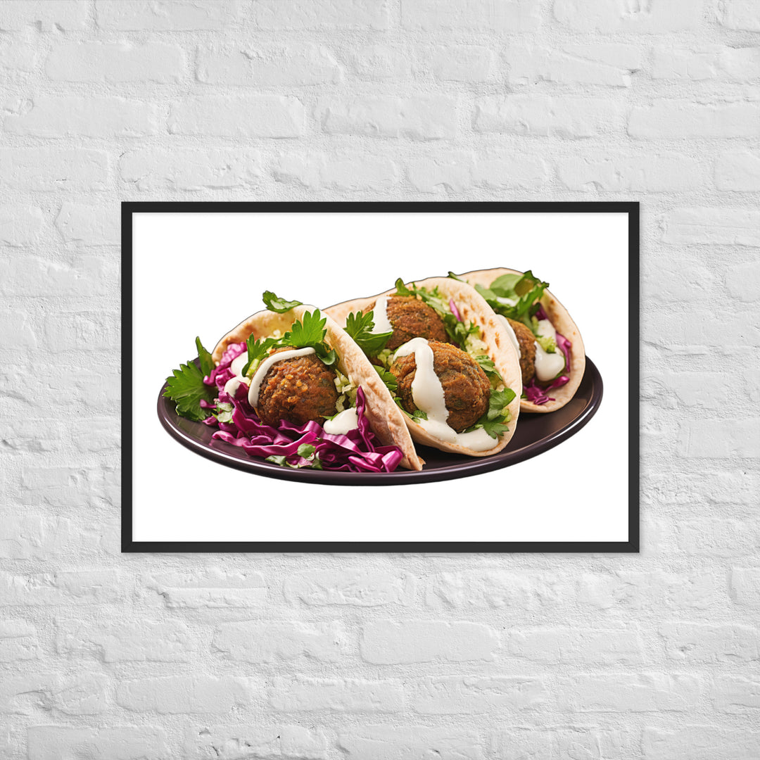 Fresh Falafel Pita Pocket Framed poster 🤤 from Yumify.AI