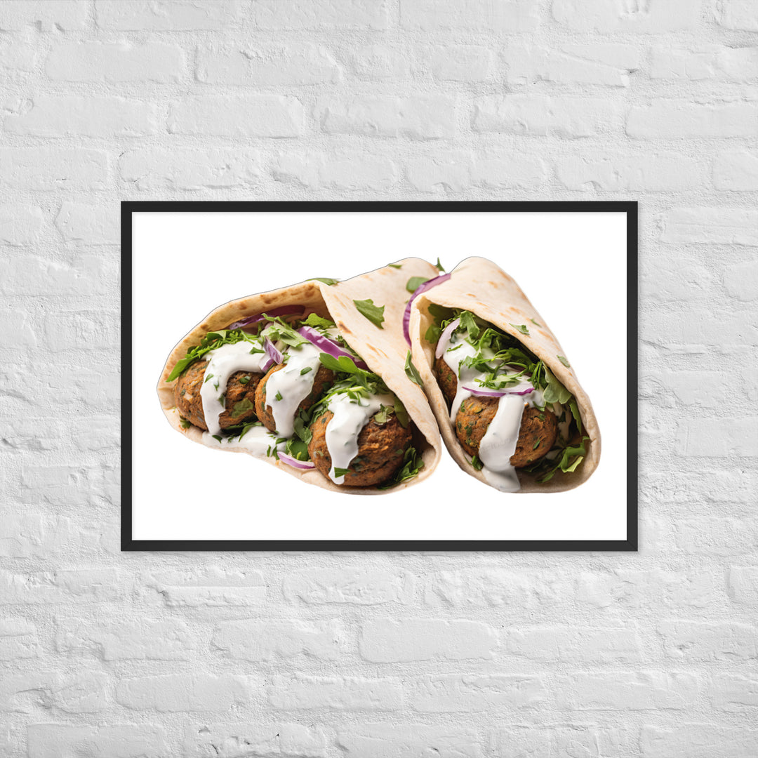 Fresh Falafel Pita Pocket Framed poster 🤤 from Yumify.AI