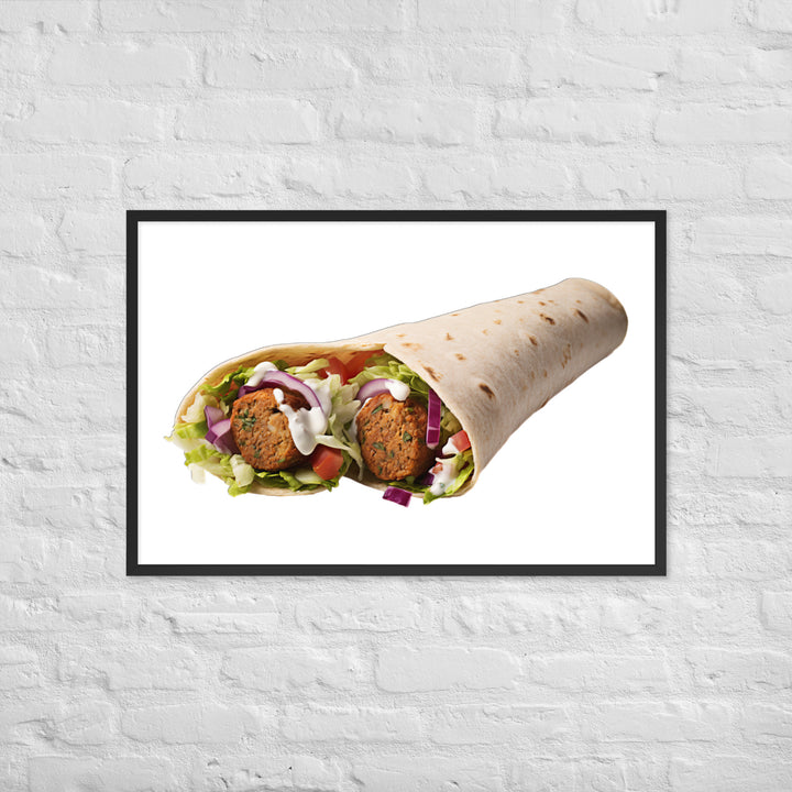 Falafel Wrap Rolled Perfection Framed poster 🤤 from Yumify.AI