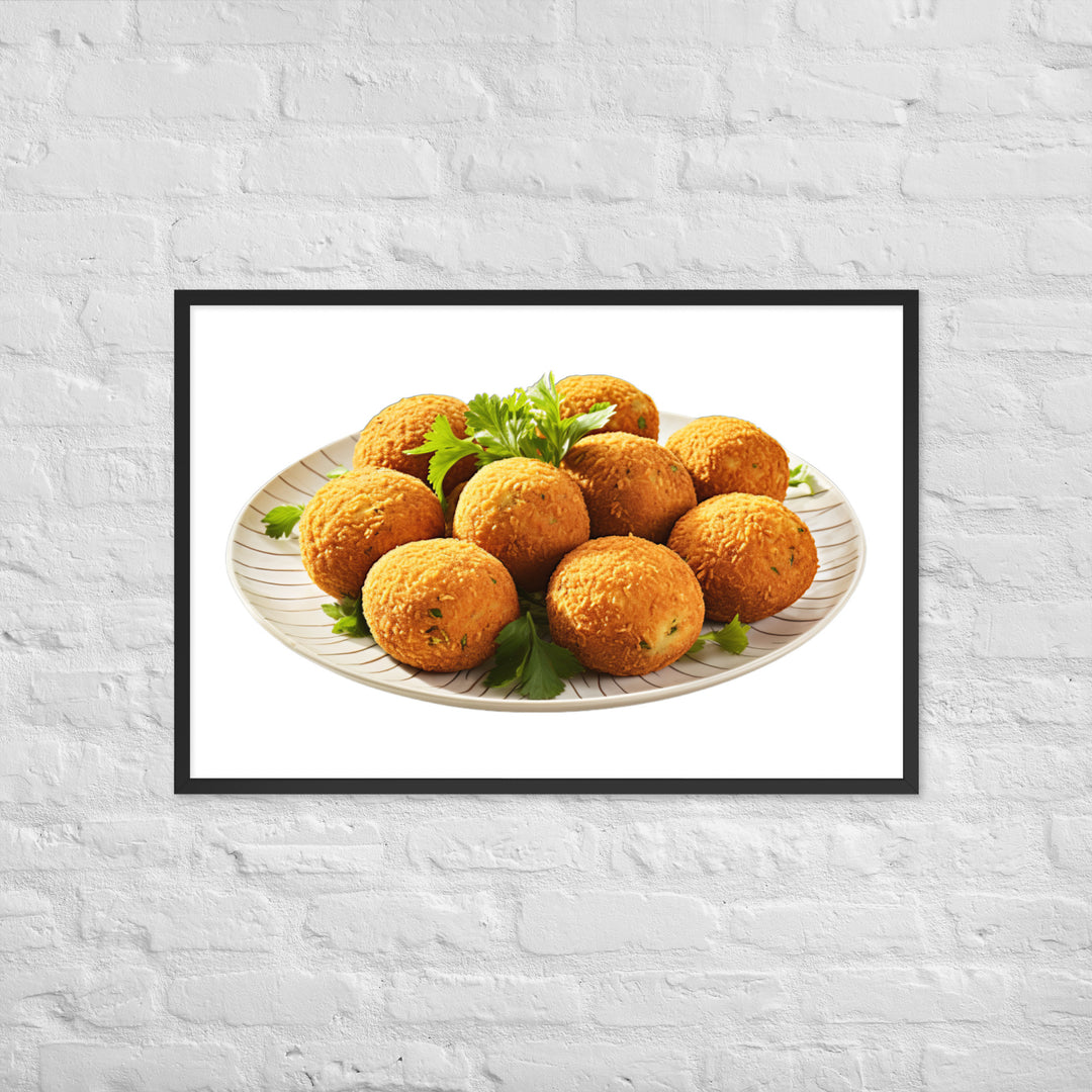 Crisp Golden Falafel Framed poster 🤤 from Yumify.AI