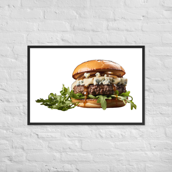 Gourmet Blue Cheese Burger Framed poster 🤤 from Yumify.AI