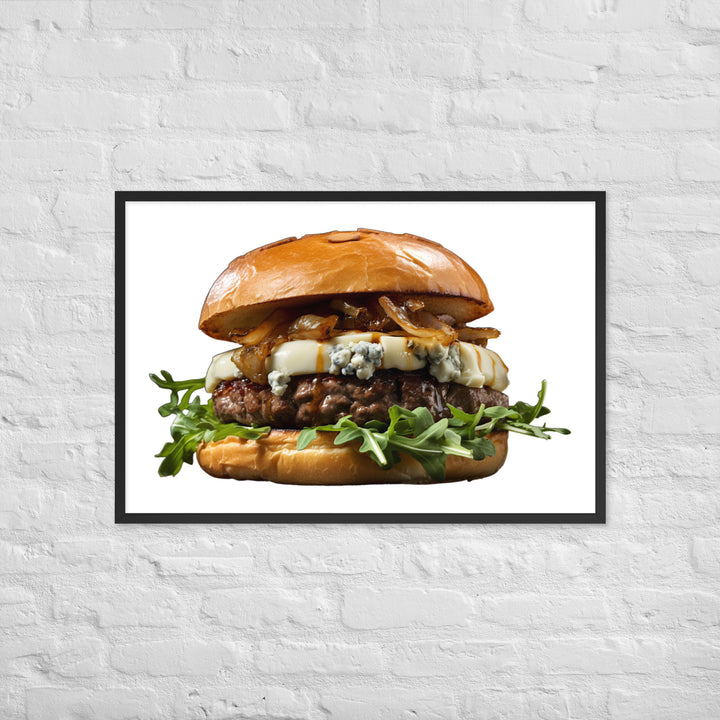 Gourmet Blue Cheese Burger Framed poster 🤤 from Yumify.AI