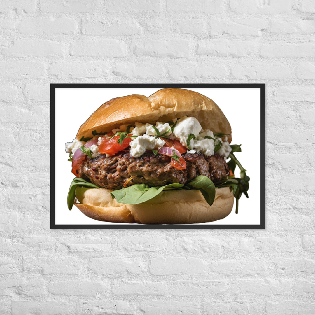 Exotic Lamb Burger Fusion Framed poster 🤤 from Yumify.AI