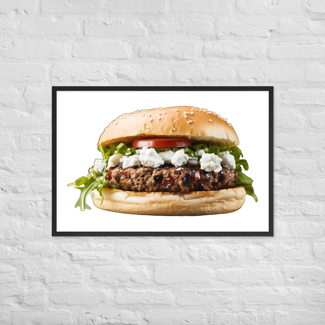 Exotic Lamb Burger Fusion Framed poster 🤤 from Yumify.AI