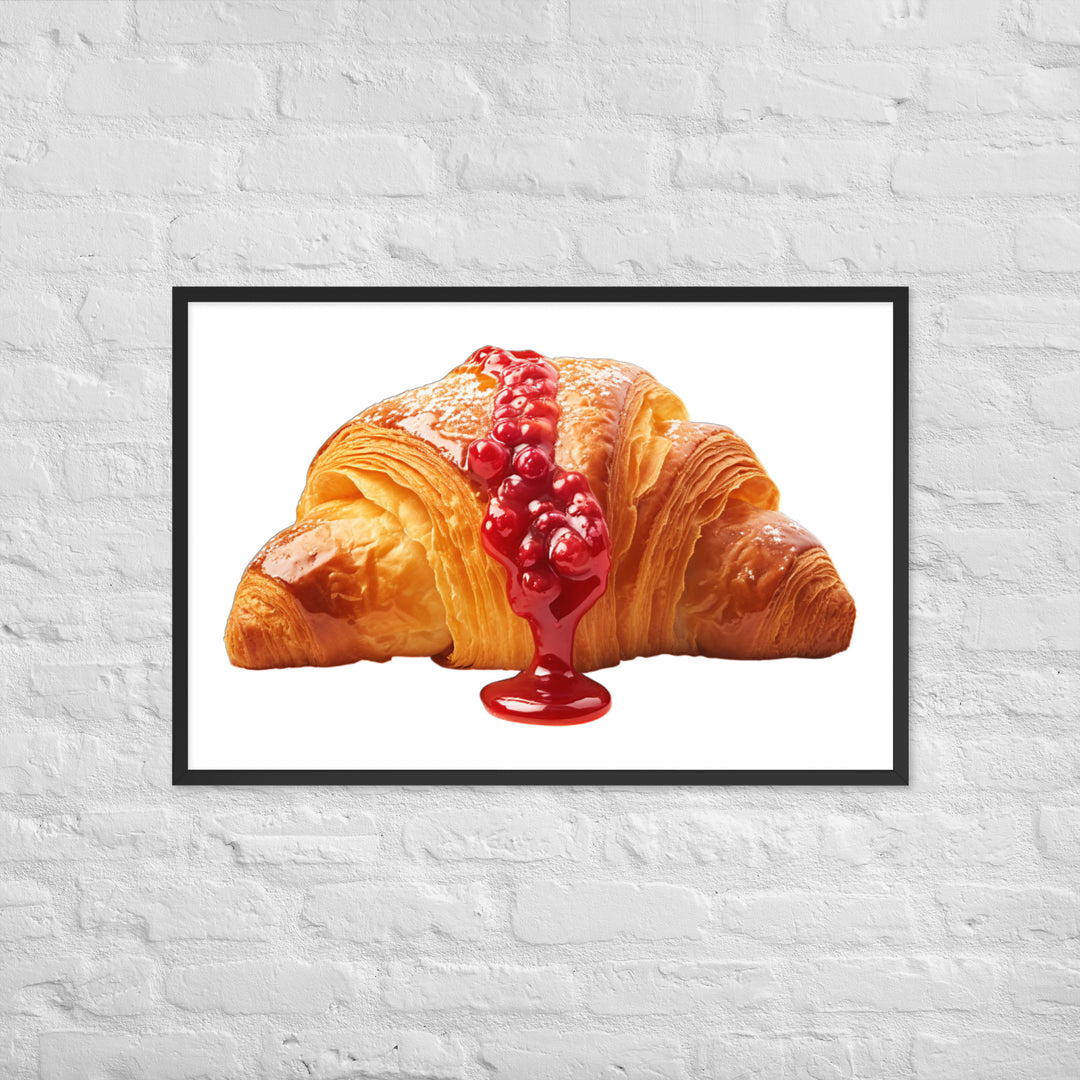 Raspberry Jam Croissant Framed poster 🤤 from Yumify.AI