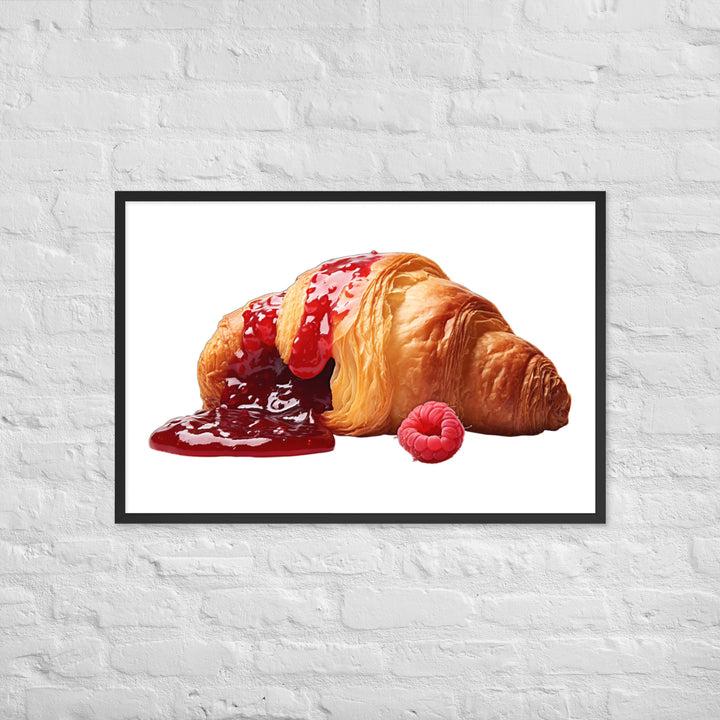 Raspberry Jam Croissant Framed poster 🤤 from Yumify.AI