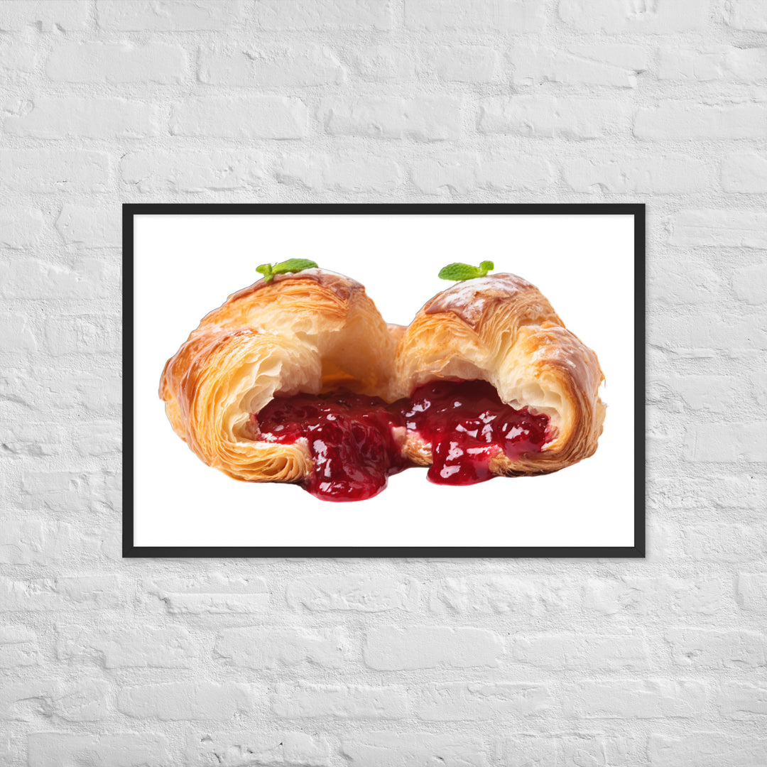Raspberry Jam Croissant Framed poster 🤤 from Yumify.AI