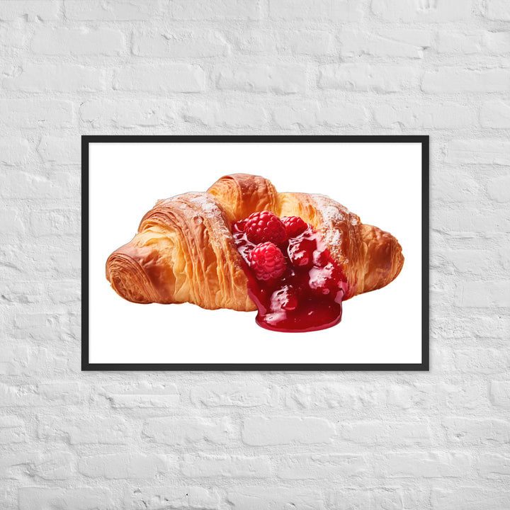 Raspberry Jam Croissant Framed poster 🤤 from Yumify.AI