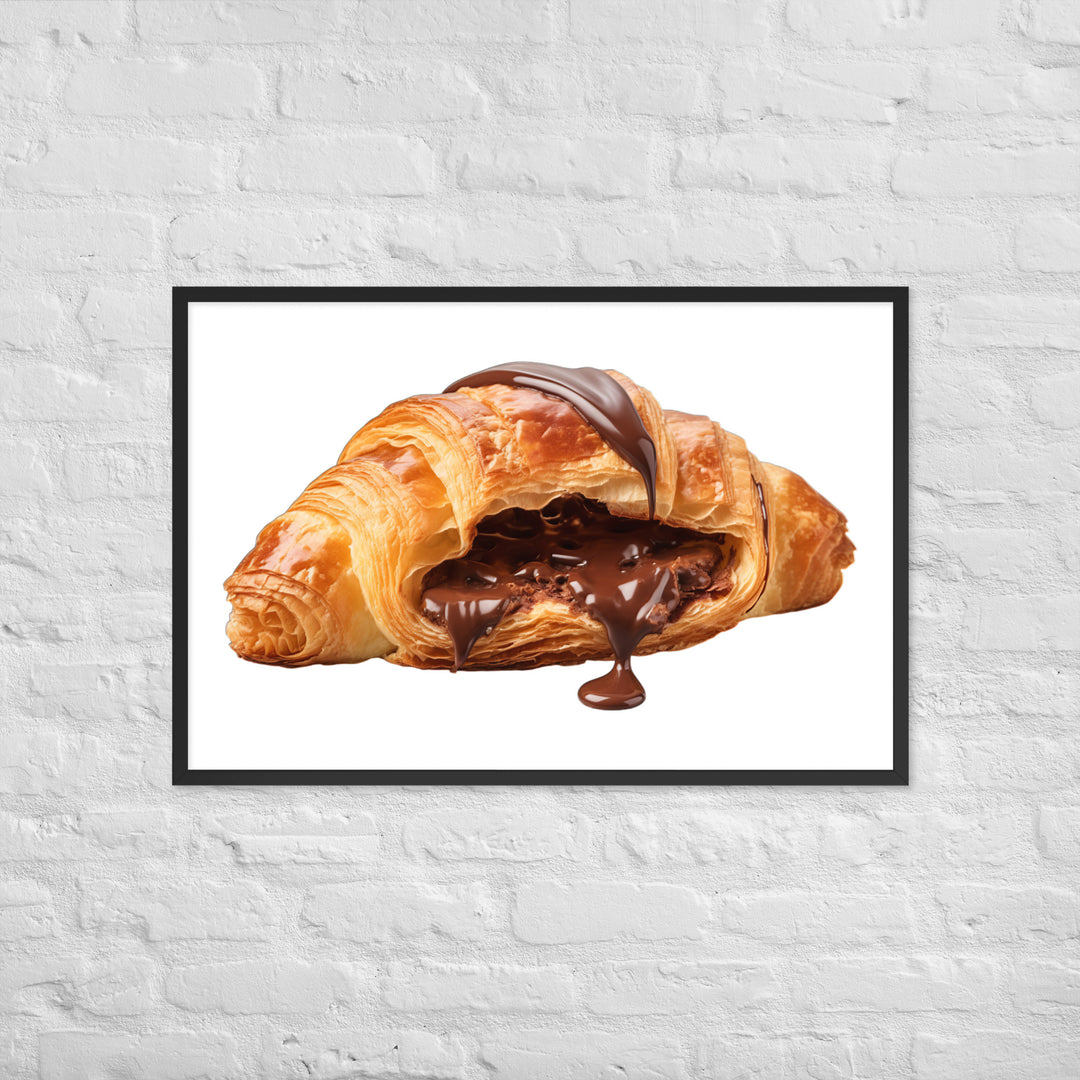 Chocolate Filled Croissant Framed poster 🤤 from Yumify.AI