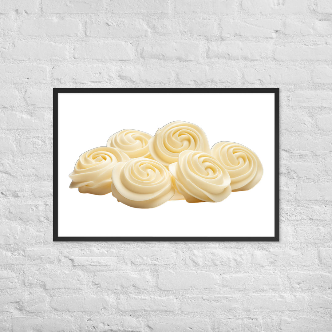 White Chocolate Swirls Framed poster 🤤 from Yumify.AI