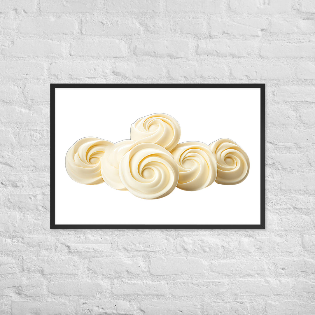 White Chocolate Swirls Framed poster 🤤 from Yumify.AI