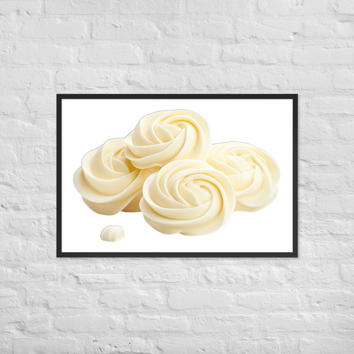 White Chocolate Swirls Framed poster 🤤 from Yumify.AI